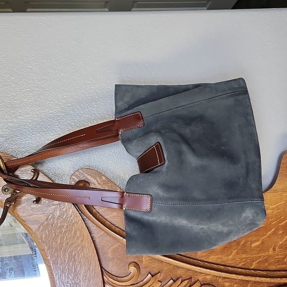 Dooney & Bourke Hunter Green Suede and Leather tote - Picture 7 of 16